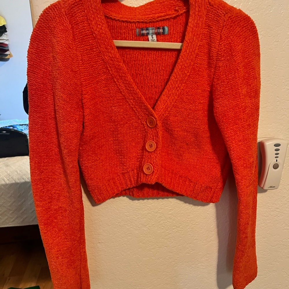 Urban Outfitters Vibrant Orange Cardigan